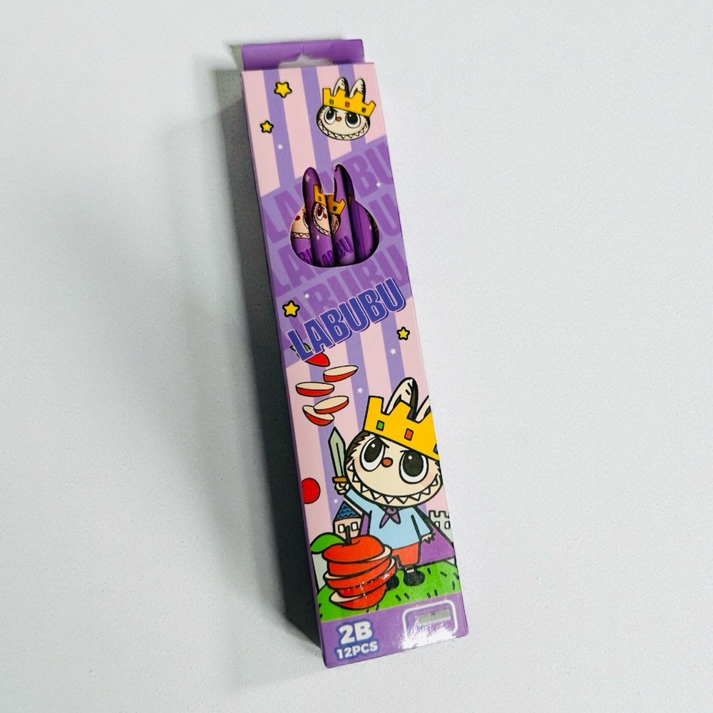 LABUBU Purple Pencil Set includes 12 "2B" Pencil & Sharpener - Picture 5 of 5